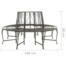 Load image into Gallery viewer, Roundabout Circular Outdoor Garden Tree Bench in Heavy Duty Grey Steel