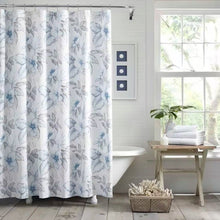 Load image into Gallery viewer, 72-inch Tropical Botanical Floral Shower Curtain in 100-Percent Cotton Fabric