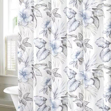 Load image into Gallery viewer, 72-inch Tropical Botanical Floral Shower Curtain in 100-Percent Cotton Fabric