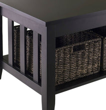 Load image into Gallery viewer, Espresso 2 Tier Coffee Occasional Table with 3 Storage Baskets