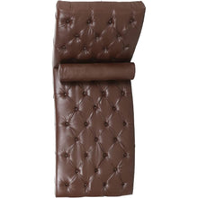 Load image into Gallery viewer, Brown PU Leather Upholstered Armless Chaise Lounge Chair with Lumbar Pillow