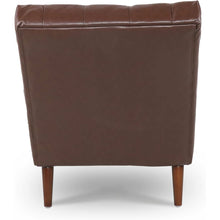 Load image into Gallery viewer, Brown PU Leather Upholstered Armless Chaise Lounge Chair with Lumbar Pillow