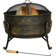 Load image into Gallery viewer, Outdoor 24-inch Diameter Steel Cauldron Wood Burning Fire Pit