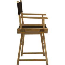 Load image into Gallery viewer, Solid Wood Frame Indoor/Outdoor Patio Dining Directors Chair with Black Seat