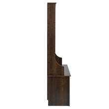 Load image into Gallery viewer, Dark Brown Entryway Hall Tree Shoe Cubbie Coat Rack