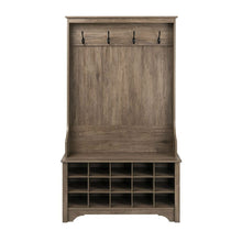 Load image into Gallery viewer, Grey Entryway Hall Tree Shoe Cubbie Coat Rack