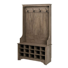 Load image into Gallery viewer, Grey Entryway Hall Tree Shoe Cubbie Coat Rack