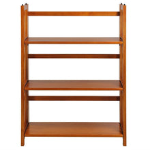Load image into Gallery viewer, 3-Shelf Folding Storage Shelves Bookcase in Honey Oak Finish