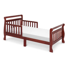 Load image into Gallery viewer, Cherry Modern Slatted Guard Rails Toddler Sleigh Bed