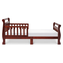 Load image into Gallery viewer, Cherry Modern Slatted Guard Rails Toddler Sleigh Bed
