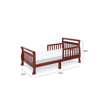 Load image into Gallery viewer, Cherry Modern Slatted Guard Rails Toddler Sleigh Bed