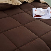 Load image into Gallery viewer, Twin/Twin XL Traditional Microfiber Reversible 3 Piece Comforter Set in Brown