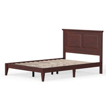 Load image into Gallery viewer, Full Traditional Solid Oak Wooden Platform Bed Frame with Headboard in Cherry