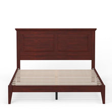 Load image into Gallery viewer, Queen Traditional Solid Oak Wooden Platform Bed Frame with Headboard in Cherry