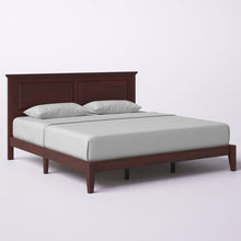 Load image into Gallery viewer, King Traditional Solid Oak Wooden Platform Bed Frame with Headboard in Cherry