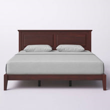 Load image into Gallery viewer, King Traditional Solid Oak Wooden Platform Bed Frame with Headboard in Cherry