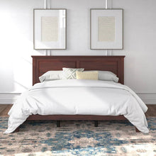 Load image into Gallery viewer, King Traditional Solid Oak Wooden Platform Bed Frame with Headboard in Cherry