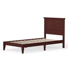 Load image into Gallery viewer, Twin Traditional Solid Oak Wooden Platform Bed Frame with Headboard in Cherry