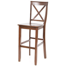 Load image into Gallery viewer, Set of 2 - X-Back 30-inch Solid Wood Barstool in Mahogany Finish