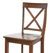 Load image into Gallery viewer, Set of 2 - X-Back 30-inch Solid Wood Barstool in Mahogany Finish