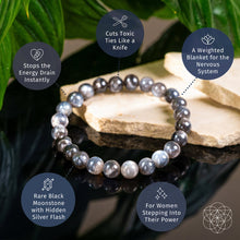 Load image into Gallery viewer, The Empath’s Cord Cutter – Black Moonstone Bracelet