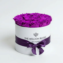 Load image into Gallery viewer, Classic White Box | Bright Purple Roses