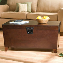 Load image into Gallery viewer, Contemporary Lift Top Coffee Table Storage Trunk in Espresso Finish