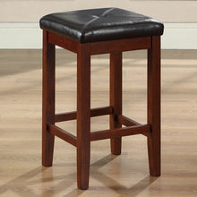 Load image into Gallery viewer, Set of 2 - Vintage Mahogany Bar Stools with Faux Leather Cushion Seat