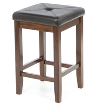 Load image into Gallery viewer, Set of 2 - Vintage Mahogany Bar Stools with Faux Leather Cushion Seat