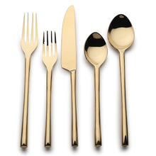 Load image into Gallery viewer, Camellia PVD Flatware, 5-Pc. Place Setting
