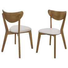 Load image into Gallery viewer, Set of 2 - Mid-Century Modern Wood Dining Chair with Faux Leather Seat