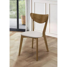 Load image into Gallery viewer, Set of 2 - Mid-Century Modern Wood Dining Chair with Faux Leather Seat