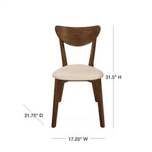 Load image into Gallery viewer, Set of 2 - Mid-Century Modern Wood Dining Chair with Faux Leather Seat