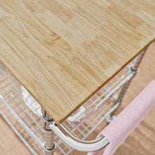 Load image into Gallery viewer, Kitchen Island Cart with Wood Top and 2 Bottom Storage Shelves on Wheels