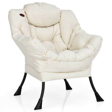 Load image into Gallery viewer, Upholstered Contemporary Cushioned Accent Chair with Side Pocket in Beige