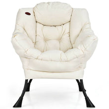 Load image into Gallery viewer, Upholstered Contemporary Cushioned Accent Chair with Side Pocket in Beige
