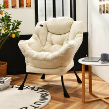 Load image into Gallery viewer, Upholstered Contemporary Cushioned Accent Chair with Side Pocket in Beige
