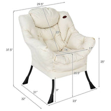 Load image into Gallery viewer, Upholstered Contemporary Cushioned Accent Chair with Side Pocket in Beige
