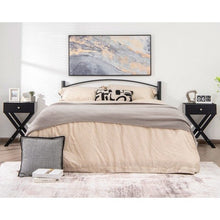 Load image into Gallery viewer, Retro Black X-Shape 1 Drawer Nightstand Coffee Table