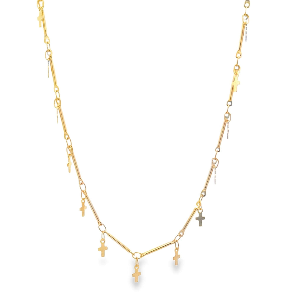 Bar Link Tiny Dangle Cross Charm Bracelet (H260A/E280/I352A)