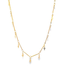 Load image into Gallery viewer, Bar Link Tiny Dangle Cross Charm Bracelet (H260A/E280/I352A)