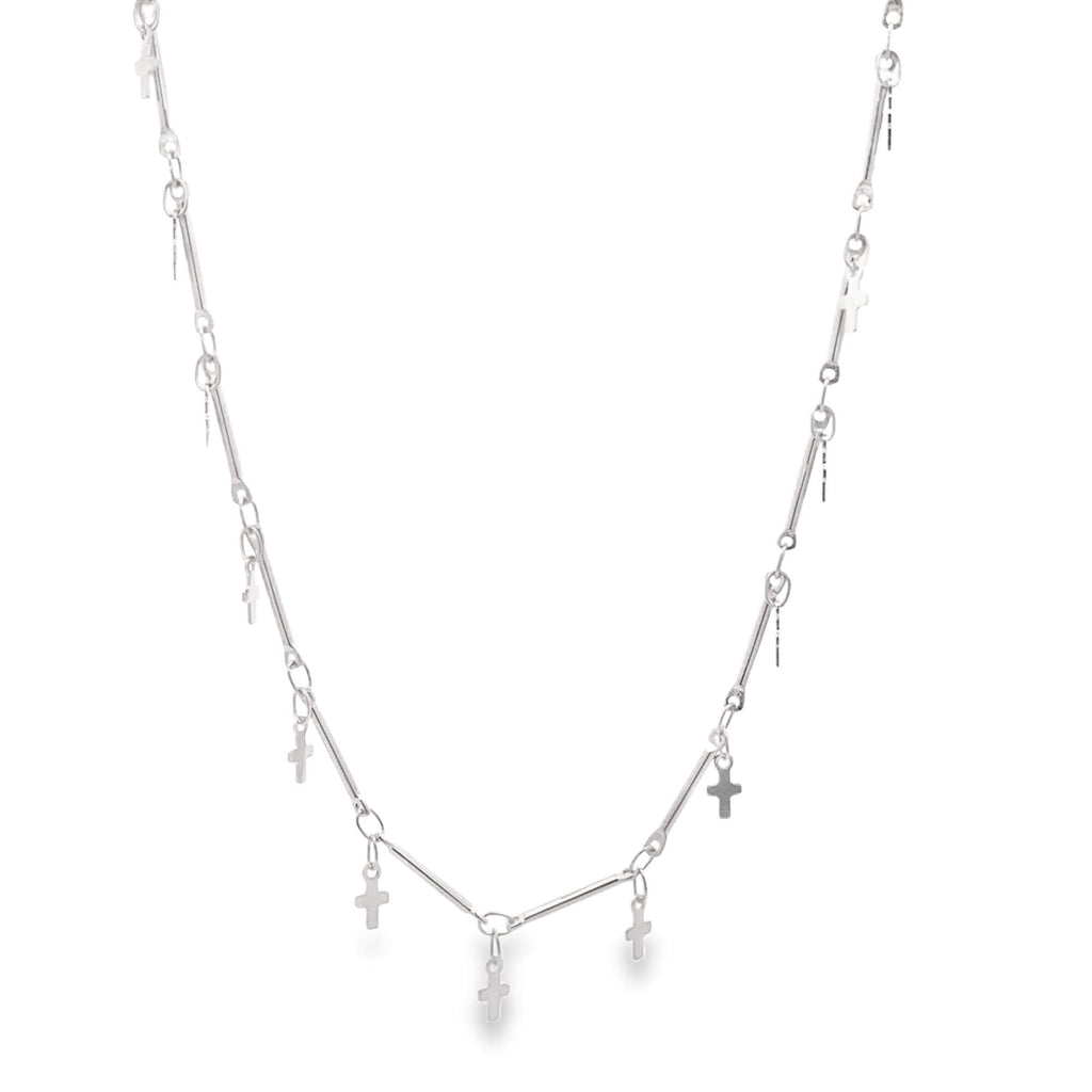 Bar Link Tiny Dangle Cross Charm Bracelet (H260A/E280/I352A)