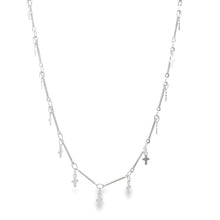 Load image into Gallery viewer, Bar Link Tiny Dangle Cross Charm Bracelet (H260A/E280/I352A)