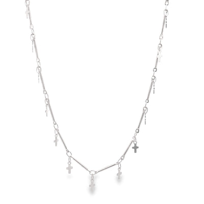 Bar Link Tiny Dangle Cross Charm Bracelet (H260A/E280/I352A)