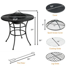 Load image into Gallery viewer, 4 in 1 Fire Pit, Grill Cooking BBQ Grate, Ice Bucket, Dining Table