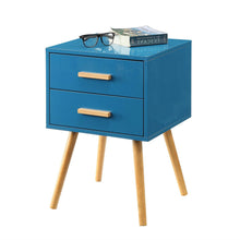 Load image into Gallery viewer, Modern Classic Mid-Century Style End Table Nightstand in Blue Finish