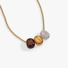 Load image into Gallery viewer, Coffee Bean 'Happiness, Wealth, Health' Engraved Pendant Necklace