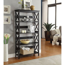 Load image into Gallery viewer, Glossy Black 5-Shelf Bookcase