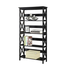 Load image into Gallery viewer, Glossy Black 5-Shelf Bookcase