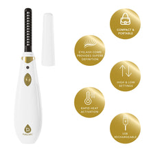 Load image into Gallery viewer, Pursonic Rechargeable Heated Eyelash Curler with Comb